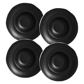 Conjunto de 4 Pratos para Massa Stoneware Orgânico Preto Matte 28cm - Porto Brasil
