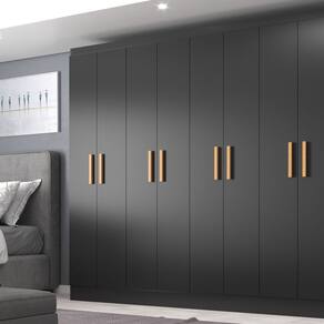 Móveis para Quarto Guarda-Roupa 8 Portas Paris Preto