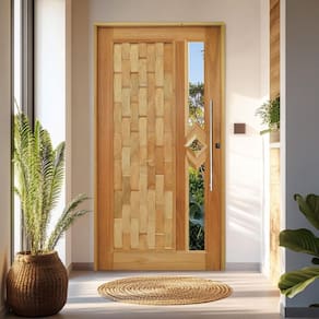 Porta Pivotante Couro em Pé Losango Batente 14 Puxador Tubo 80 CM 120 X 210 Esquerdo Rodam