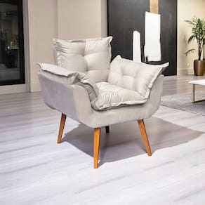 Poltrona Decorativa Para Sala Recepção Manicure Consultório Escritório Alice Suede