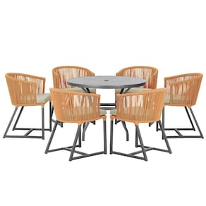 Mesa com 6 Cadeiras de Jantar Roma 120cm e Noronha em Alumínio