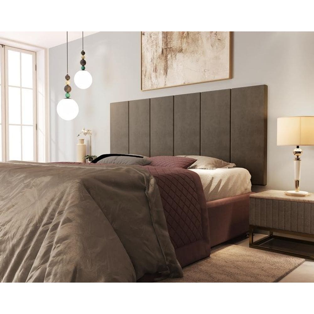 Painel Cabeceira Cama Casal 1,40 Million Marrom Comprar