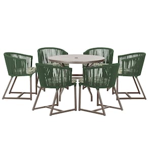 Mesa com 6 Cadeiras de Jantar Roma 120cm e Noronha em Alumínio
