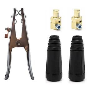 1 Garra Negativa 300a Grampo Terra + 2 Conectores Macho 9mm