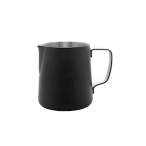 Leiteira Chaleira Bule Medidor Inox Preto Cafeteria Bar 350ml