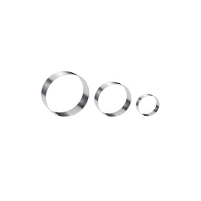 Cortador de Bolo Redondo Forminha Corte Molde Aço Inox 3un