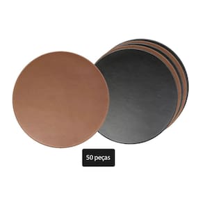 Jogo Americano Redondo Sousplat Marrom Preto Buffet 50un