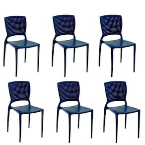Cadeira Safira Azul Yale Polipropileno e Fibra de Vidro 6un - Tramontina 92048/170