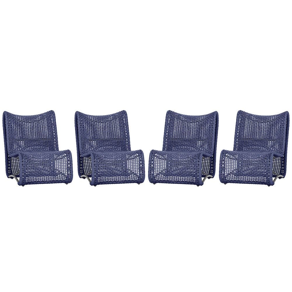 4 Poltronas Texas em Alumínio Trama