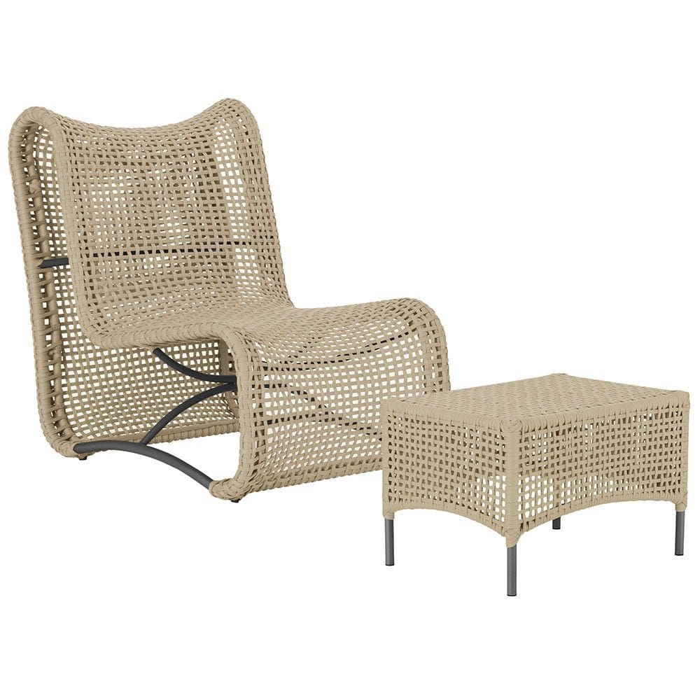  1 Poltrona e Mesa Texas em Alumínio Trama