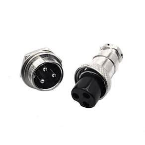 Conector Mike 3 Vias Circular Macho E Fêmea