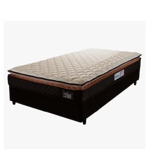 Cama Solteiro Colchão Espuma D33 Pillow Top Millenium 88x188x57cm Marrom Hellen - Suporta até 120kg por Pessoa Branco