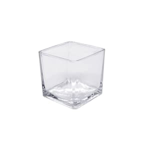 Porta Vela Algodao Pote Vidro Mini Vaso Quadrado 250ml