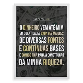 Quadro Lei Da Atração - Napoleon Hill 24X18Cm - Com Vidro