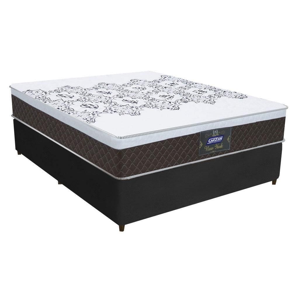 Cama Casal Molas Ensacadas New York Marrom/Preto Marrom / Branco