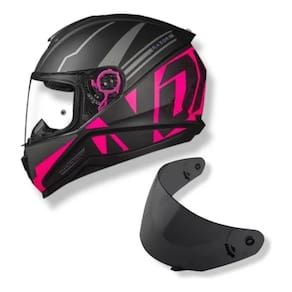 Capacete Norisk Razor Full Preto/Rosa Fosco Mais Viseira Fumê