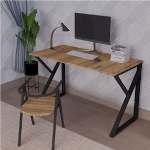 Mesa De Escritório Aço/Mdf Estilo Industrial Mobbili Me-03