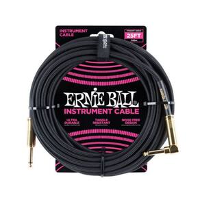 Cabo Ernie Ball Instrumento Braided P10 Em L 7,62m Preto