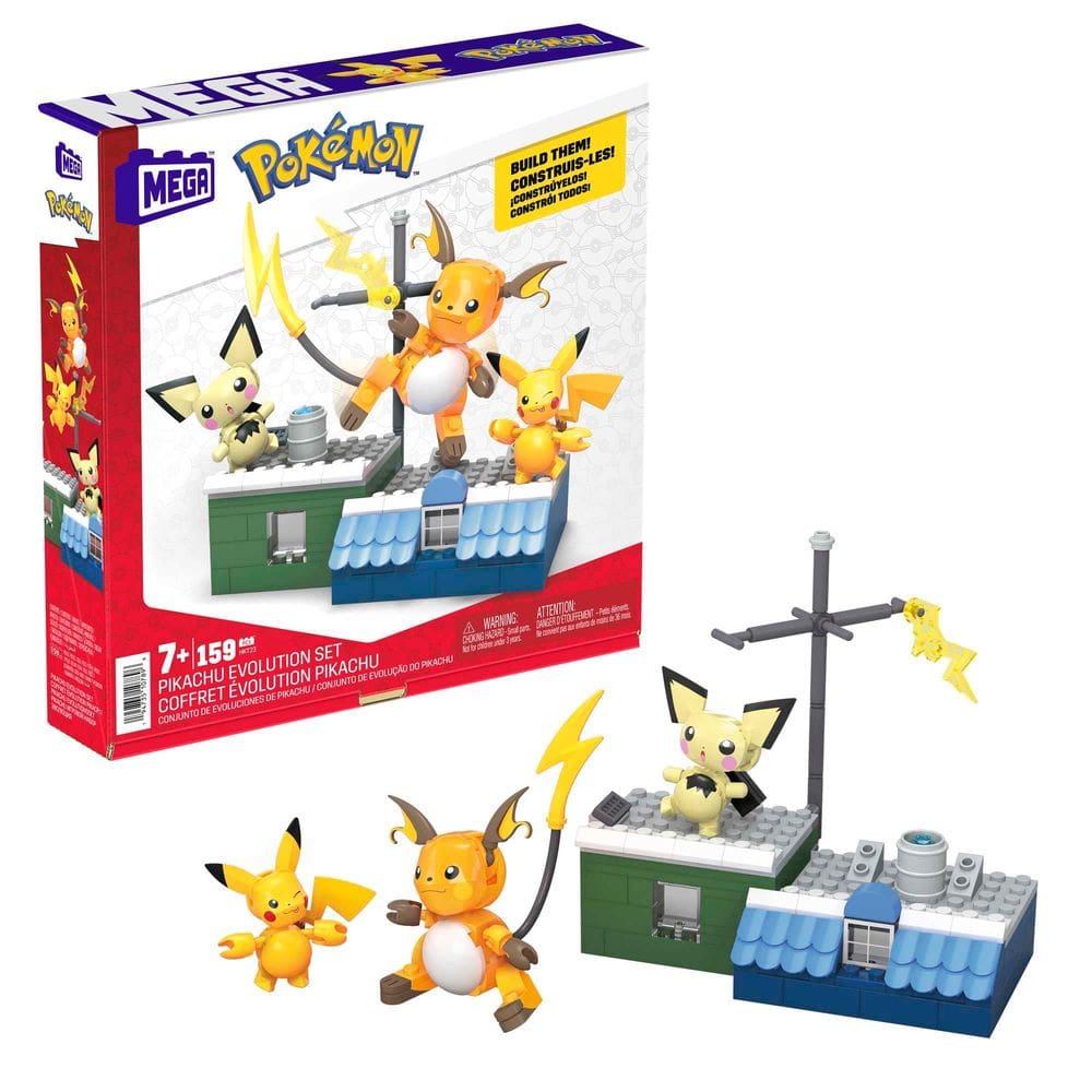 Conjunto de construção Mega Pokémon Pikachu Evolution com 160 unidades