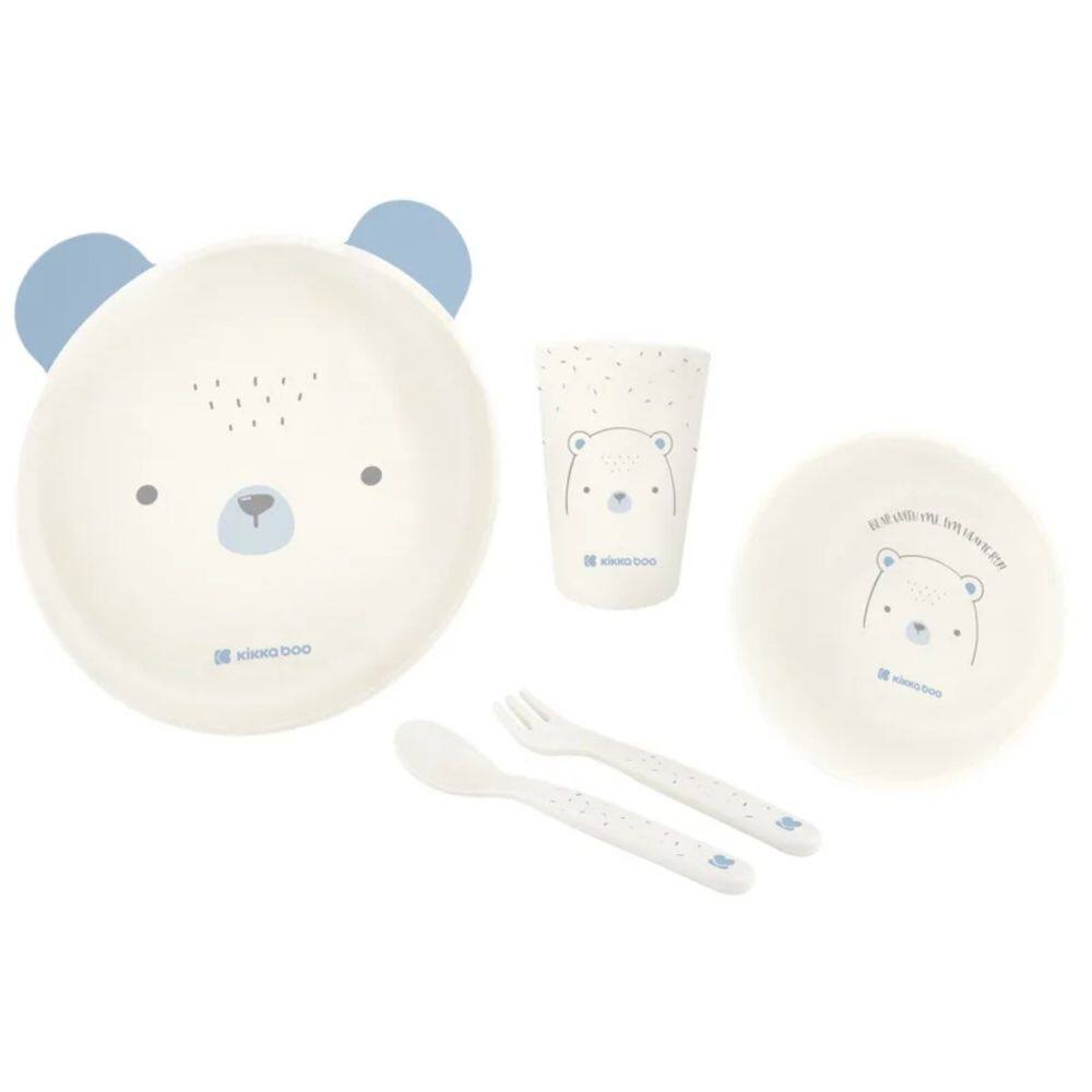 Kit de Refeição 5 Peças Bear With Me Blue - Kikkaboo