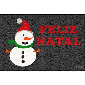 Capacho Personalizado Feliz Natal 60x40cm Antiderrapante