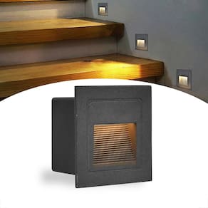 Balizador Parede Externo Embutido Preto Quadrado Led Lup51
