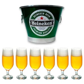 Balde De Gelo Verde 6 Copos Taça Floripa Cerveja 300ml