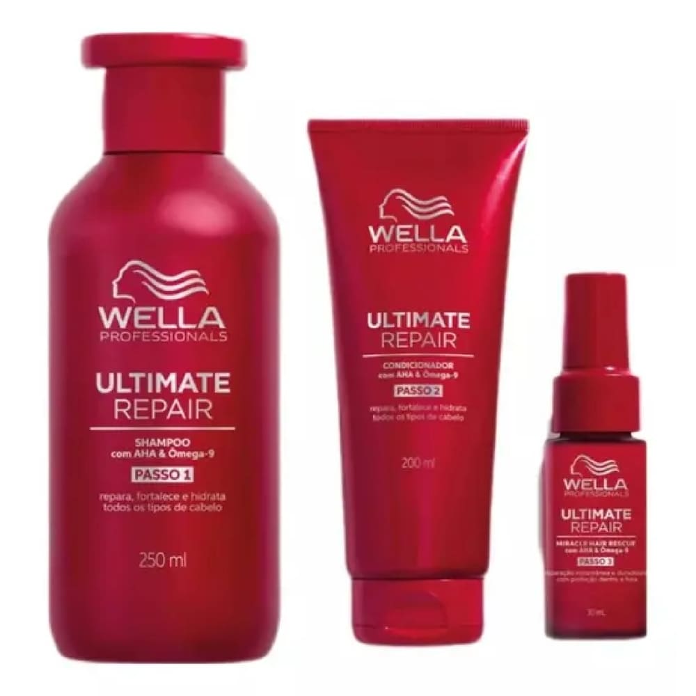 Kit Shampoo + Condicionador + Leave In 30ml Ultimate Repair