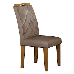 Cadeira para Mesa de Jantar Larissa New MDF Freijó Joli Camurça - Leifer Móveis