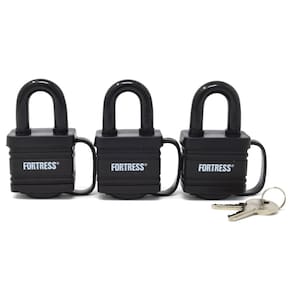 Cadeado Master Lock 1804TRI coberto laminado à prova de intempéries, pacote com 3