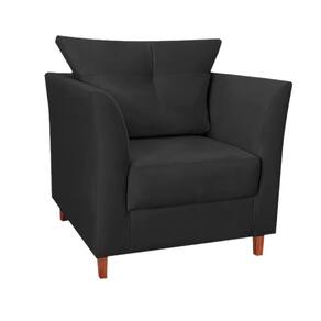 Poltrona Isis com Almofada Suede Preto - Vallisa Decor