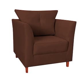 Poltrona Moderna Isis Suede Marrom - Vallisa Decor