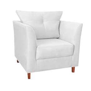 Poltrona Luxo Isis Suede Branco - Vallisa Decor