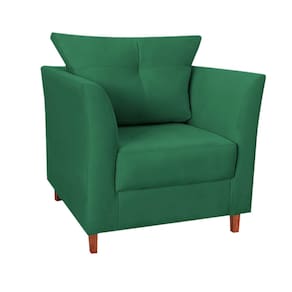 Poltrona Moderna Isis Suede Verde - Vallisa Decor