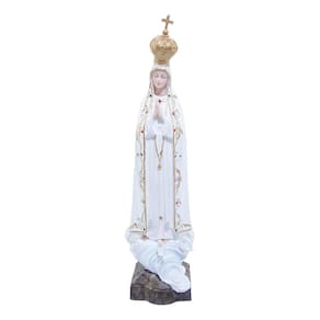 Imagem Resina Nossa Senhora De Fátima Branca Grande 48cm