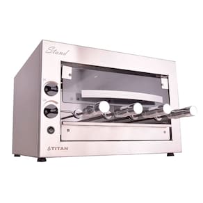 Churrasqueira a Gás de Bancada 4 Espetos com Porta de Vidro GN 220V Stand