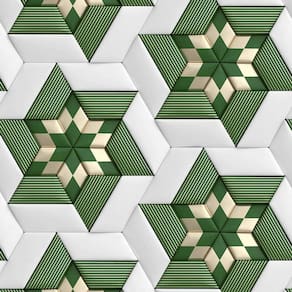 Papel De Parede 3D Verde Cinza Geométrico Autocolante