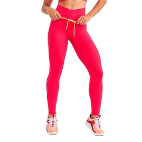Calça Legging Caju Brasil Com Cadarco Pink Feminino Fitness