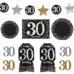 Kit de decoração de salão de festas Amscan Sparkling Celebration 30º aniversário