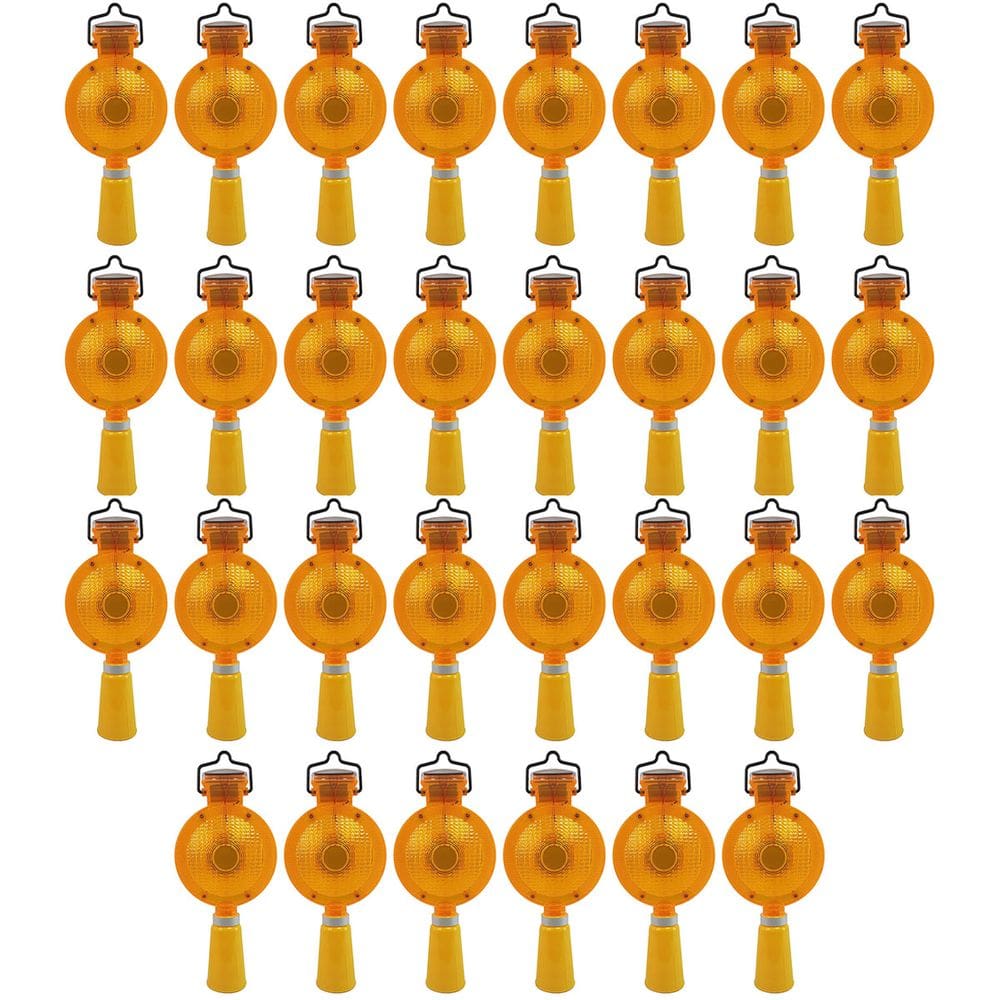 Sinalizador Solar Viario Kit 30 Uni LED Cone Automatico Segurança Rua Estrada Rodovia Obra Fiscalizaçao