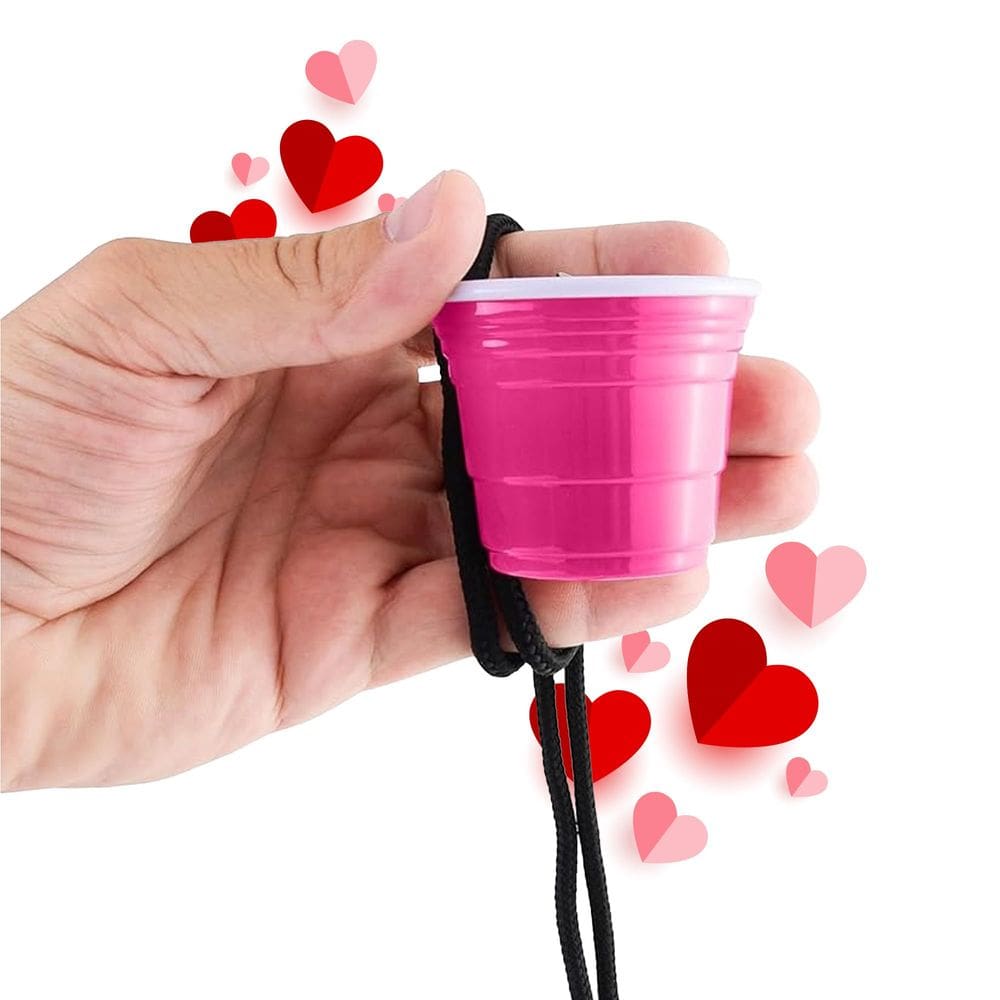 Copos de tiro Red Cup Living Pink Plastic 60 ml reutilizáveis x6