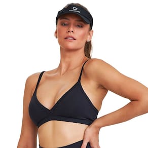 Top Caju Brasil Triângulo Clássico Preto Feminino Fitness