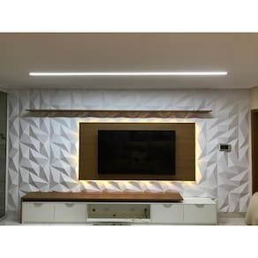 12 Placas Pvc Painel 3D Trapézio Revestimento Parede 50X22Cm