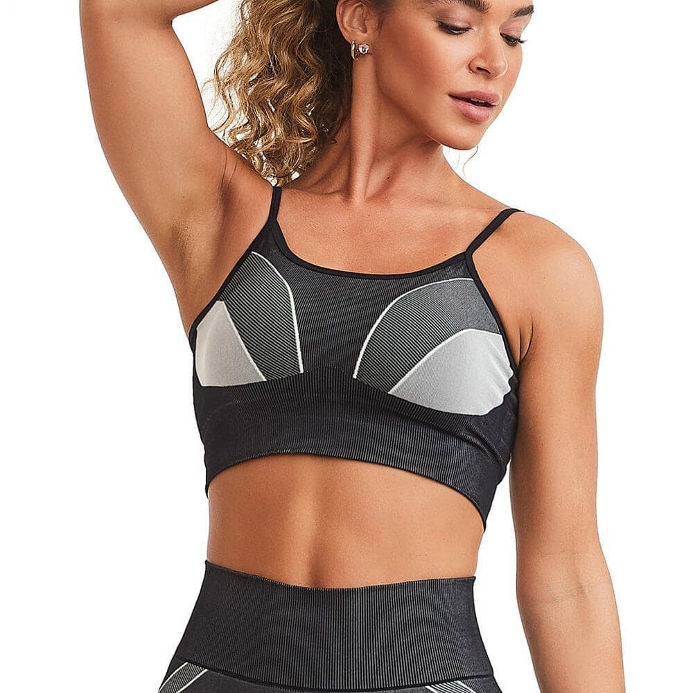 Top Caju Brasil Seamless Preto Feminino Fitness Academia