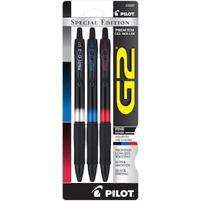 Canetas de rolo de gel PILOT G2 Special Edition Fine Point 0,7 mm, pacote com 3