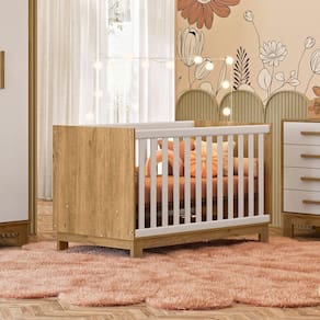 Berço Mini Cama Para Quarto Infantil Linha Slim freijo Toq-branco Acetinado