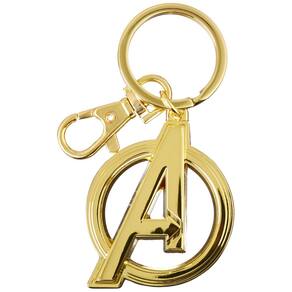 Chaveiro com logotipo dos Vingadores da Marvel em estanho dourado 3