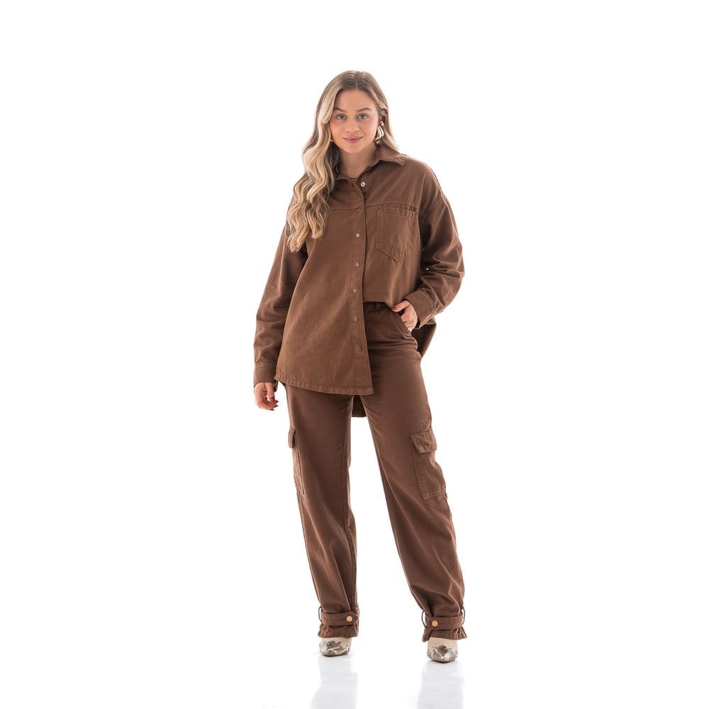 Camisa Sarja Feminina Arauto Collor Oversized | Casas Bahia