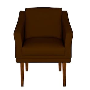 Poltrona Decorativa Gran Diego Pés Quadrados Dritex suede Marrom