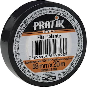 Fita Isolante 18mmx20m Emb. c/ 10 un. - Pratik Tools